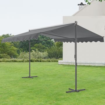 Tenda da sole Autoportante 'Selenizza' (Lu x La x A) 300 x 300 x 260 cm Inclinazione Tenda Regolabile - Grigio Scuro [pro.tec]