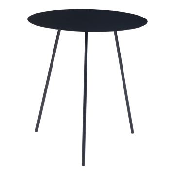 Tavolino a Treppiede Sula con Piano Rotondo 53 x 50 cm Metallo Nero [en.casa] 