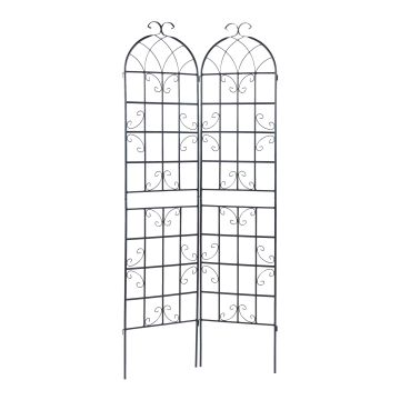 Traliccio Barrea a 2 Pannelli per Piante Rampicanti 220 x 50 cm Nero casa.pro 