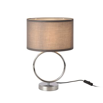 Lampada da Comodino Torquay Paralume Cilindrico in Tessuto Grigio - Vari Modelli lux.pro