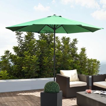 Ombrellone da Giardino con Palo Centrale in Acciaio - Altezza 230 cm - Ombrellone da Spiaggia / Terrazza con Telo Idrorepellente Ø 3 m - Verde