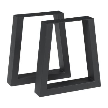 Set di 2 Gambe Trapezoidali Marstal per Mobili 'Fai da Te' - Altezza 42 cm - Acciaio Nero [en.casa] 