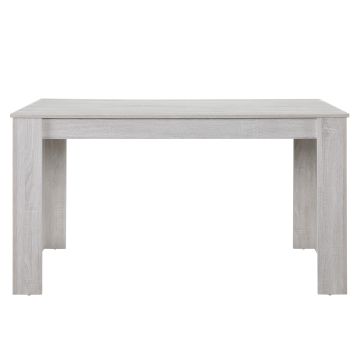 Tavolo da Pranzo con Piano Rettangolare 140 x 90cm Tavolo da Cucina Fino a 6 Posti Postazione di Lavoro Studio Tavolo in MDF - Effetto Rovere Bianco [en.casa] 