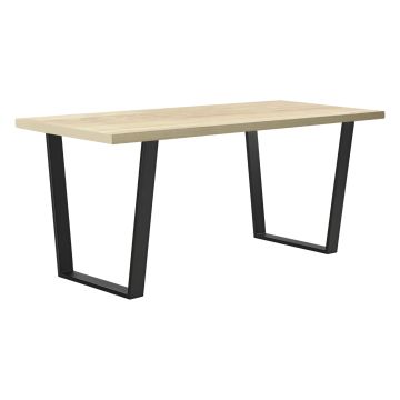 Set di 2 Gambe in Acciaio per Tavolo/Scrivania Fai da Te - (LxA) 55-75 x 72 cm 2 Gambe di Forma Trapezoidale - Nero Opaco