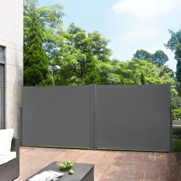 Paravento Doppio Estraibile Alcazaba per Esterni 180 x 300 x 300 cm Grigio pro.tec 