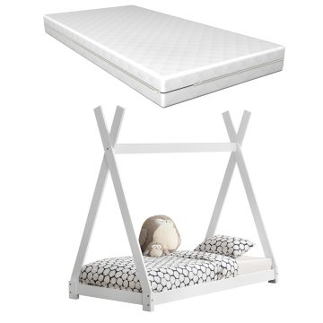 [neu.haus] Letto per Bambini con Materasso a Schiuma Fredda Fodera Rimovibile Öko-Tex Standard 100 made in EU