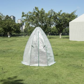 Serra da Giardino Hunze per Coltivazione Piante Copertura Semitrasparente Bianco / Verde [en.casa]