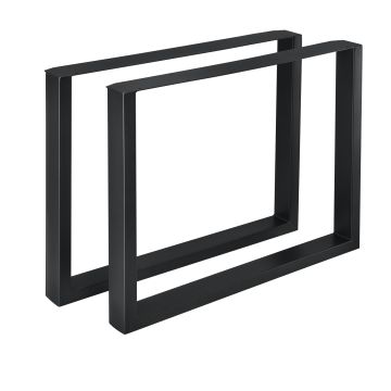 Set di 2 Gambe Rettangolari 'Makers' in Acciaio per Mobili Fai da Te (LxA) 90 x 72 cm - Nero [en.casa] 