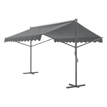 Tenda da sole Autoportante 'Selenizza' (Lu x La x A) 300 x 300 x 260 cm Inclinazione Tenda Regolabile - Grigio Scuro [pro.tec]