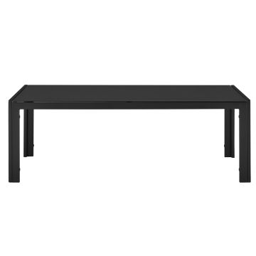 [casa.pro] Tavolino da giardino - Tavolino da salotto esterno - 100 x 50 x 35 cm - Nero - di metallo e vetro