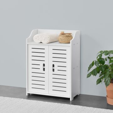 Armadietto da Bagno a Terra con 2 Ante e Ripiani 62 x 45 x 25 cm Mobiletto Armadio da Bagno con Sportelli di Design - Vari Colori