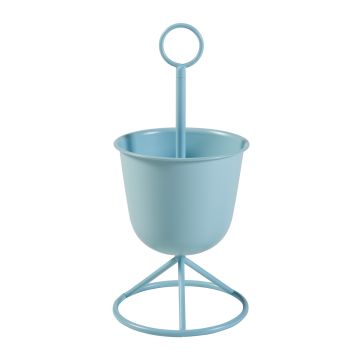 Stand Portapiante Alphen con 1 Vaso - Azzurro [en.casa] 