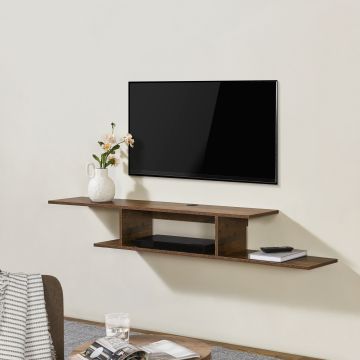 Mensola TV Støvring Sospesa a Muro 21 x 150 x 25 cm Effetto Legno [en.casa] 