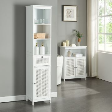 Mobile a Colonna Karlsøy per Bagno 161 x 35 x 32 cm Bianco [en.casa]