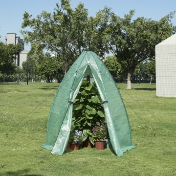 Serra da Giardino Hunze per Coltivazione Piante Copertura Semitrasparente Verde Alto 183 cm [en.casa]