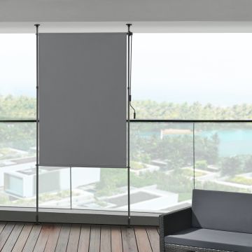 Schermo Verticale 'Cimarra' da Balcone con Pali Telescopici Regolabili in Altezza tra 230 - 310 cm - Vari Colori e Larghezze [pro.tec]