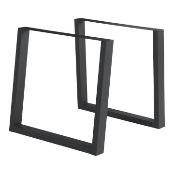 Set Lülsfeld di 2 Gambe Quadrate per Mobili 'Fai da Te' in Acciaio (AxL) 72 x 75 cm - Nero [en.casa]