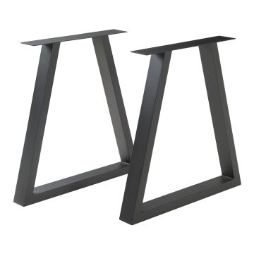 Set di 2 Gambe Trapezoidali Lyngby per Mobili Fai da Te - Altezza 72 cm - Acciaio Nero [en.casa]