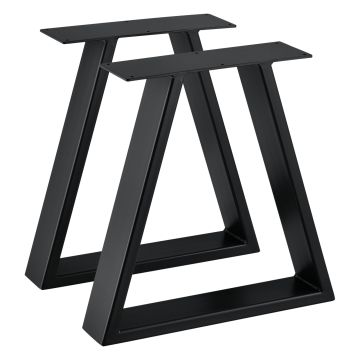 Set di 2 Gambe in Acciaio per Mobili Fai da Te - Altezza 40 cm - Trapezoidale incl. Feltrini - Nero [en.casa]