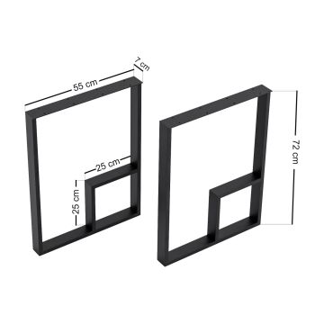 Set di 2 Gambe Kauhava in Acciaio per Mobili Fai da Te - Varie Misure [en.casa]