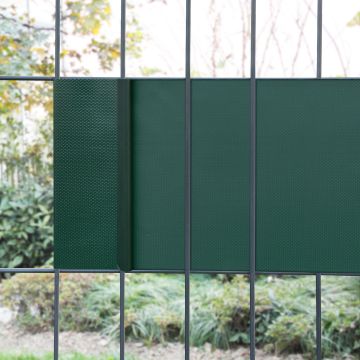 Set di 4 Striscie Frangivista in PVC 'Jesteburg' per Coprire Recinzione di Rete (26,6 m²) Schermatura Protezione Privacy, Frangivento - Verde Muschio [en.casa]