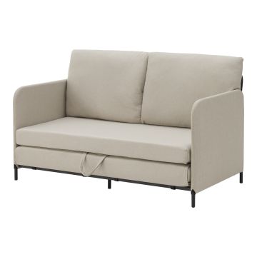 Divano Letto Estensibile Soini 1 Piazza e Mezza 120 x 186 cm Beige [en.casa] 