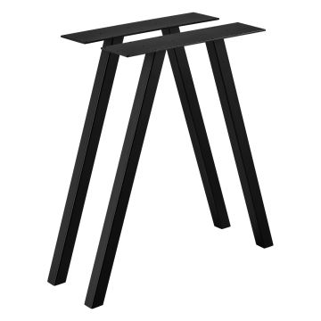 Set di 2 Gambe in Acciaio per Mobili Fai da Te - Altezza 72 cm - incl. Feltrini - Nero [en.casa]