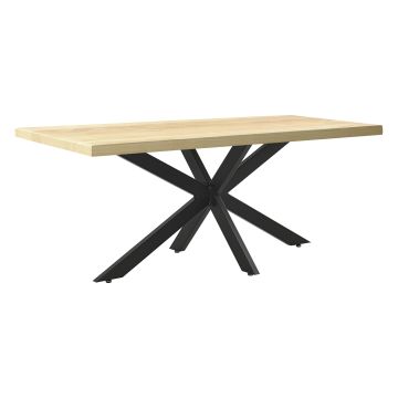 Gamba Centrale 'Oberau' per Tavolo Fai da Te 85 x 85 x 71 cm Acciaio Nero [en.casa]