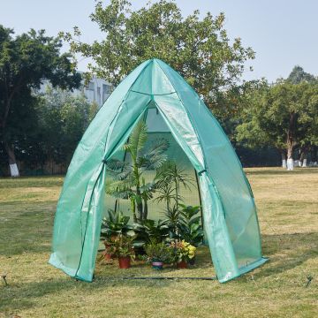 Serra da Giardino Hunze per Coltivazione Piante Copertura Semitrasparente Verde Alto 200 cm [en.casa]