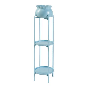 Stand Portapiante Altena 94,5 x 27 x 27 cm Metallo Azzurro [en.casa]