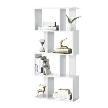 Libreria Brattahlid Scaffale da Terra 130x60x24 cm Bianco [en.casa]