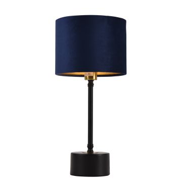 [lux.pro] Lampada da Tavolo Deventer Lampada da Scrivania 39 cm x ø18 cm Design Metallo Flanella Nero Blu