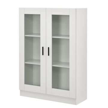 Mobile Vetrinetta Sorø Libreria a 2 Ante 115 x 80 x 31 cm Bianco [en.casa] 