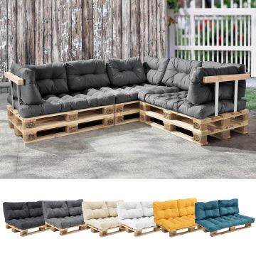 [en.casa] 1x Cuscino sedile per divano paletta euro  [grigio chiaro] cuscini per palette supporto In/Outdoor mobili imbottiti