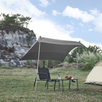 Telo Parasole a Vela Bernheze con 2 Pali 200x200x170 cm Grigio pro.tec 