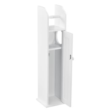 [en.casa] Armadio per Bagno Porta Carta Igienica 78 x 20 x 18 cm Portarotolo MDF Laccato Bianco