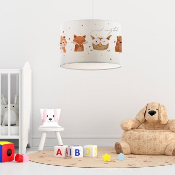 Lampada a Sospensione per Cameretta 'Rugby' Lampadario per Bambini Lampada da Soffitto con Paralume in Tessuto - Vari disegnii - lux.pro