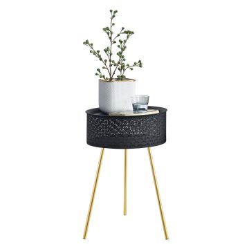 Tavolino Treppiede Forshaga 65 x 40 cm Nero/Oro [en.casa]