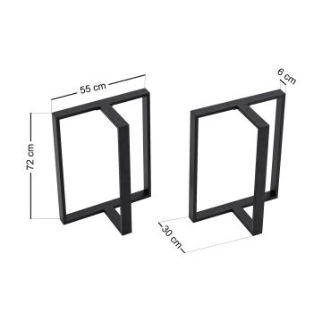 Set di 2 Gambe in Acciaio Ashby per Mobili Fai da Te - Varie Misure [en.casa]