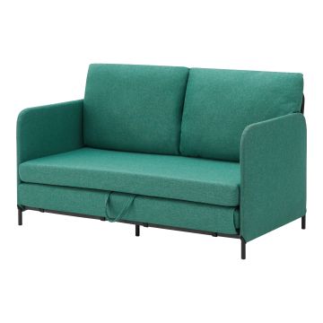 Divano Letto Estensibile Soini 1 Piazza e Mezza 120 x 186 cm Verde [en.casa] 