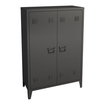 Armadietto da Ufficio Oripää in Acciaio 110 x 75 x 33 cm Nero [en.casa] 