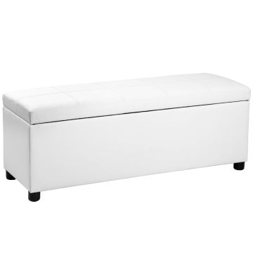 Ottomana con Seduta Imbottita 119cm x 38cm x 45cm - Bianco Corium