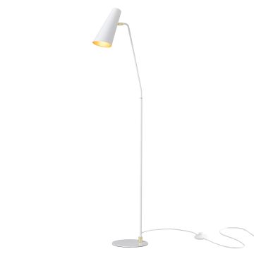 Lampada da Terra 'Norwich' Piantana in Metallo con Paralume a Cono Girevole - Bianco [lux.pro]