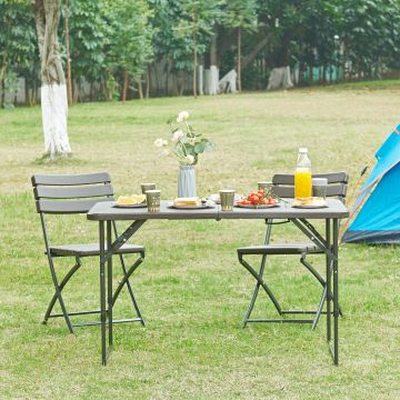 Tavolo da Picnic Adelfia Pieghevole - Effetto Legno [en.casa]