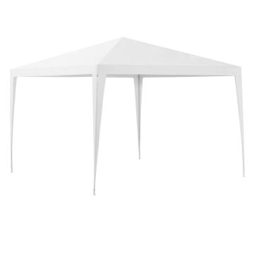 [casa.pro] Gazebo da Giardino 300 x 300 x 255 cm Tenda da Giardino Struttura in Acciaio Pieghevole Impermeabile Bianco