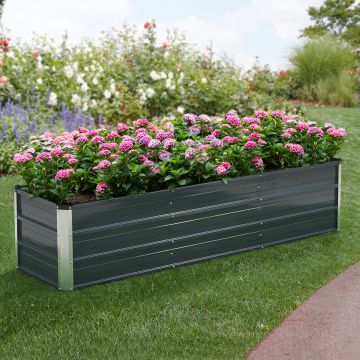 Aiuola Alta da Giardino 'Nijmegen' (LxPxA): 183 x 47 x 40 cm Struttura con 2 Divisori [en.casa]