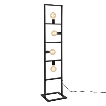 Lampada da Terra Alta 142,5 cm Piantana in Metallo con 4 Luci E27 60W - Bianco o Nero