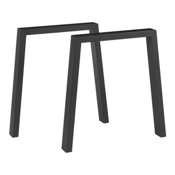 Set Kraftisried di 2 Gambe per Mobili 'Fai da Te' in Acciaio - Altezza 72 cm - Nero [en.casa]