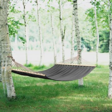 [casa.pro] Amaca da Giardino, Lettino Sospeso con Tessuto Traspirante e Travi - Grigio