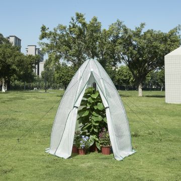 Serra da Giardino Hunze per Coltivazione Piante Copertura Semitrasparente Bianco / Verde [en.casa]